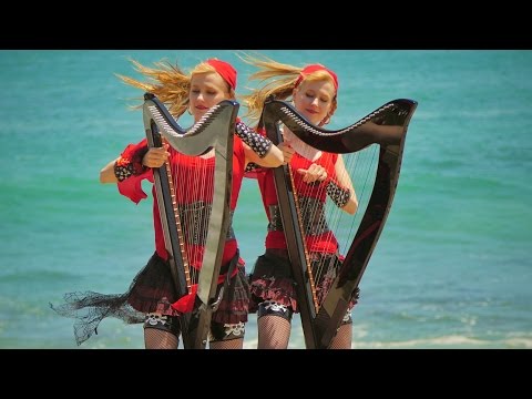 PIRATES of the CARIBBEAN Medley (Harp Twins) Camille and Kennerly